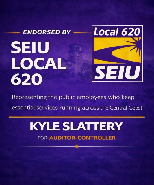 I’m proud to be endorsed by SEIU Local 620.

Their members keep essential services running across the Central Coast—doing the day-to-day work that keeps our communities functioning.

SEIU Local 620 represents the largest group of County employees, and it’s especially meaningful to me because this is the union that represented me when I first started my career in public service.

I’m grateful for their trust and proud to have their support.